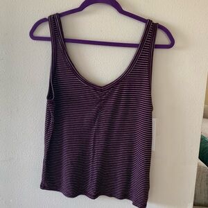 AEO Purple Striped Tank Top